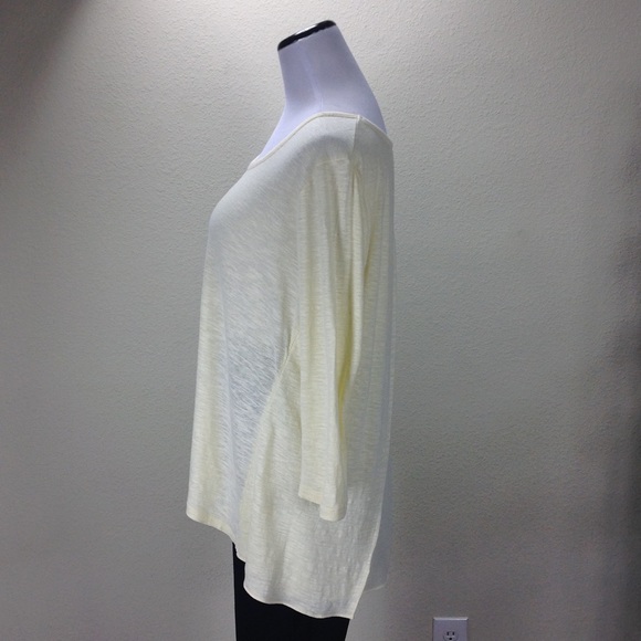 Ann Taylor Yellow 3/4 Sleeve Flowing Top - Picture 3 of 6